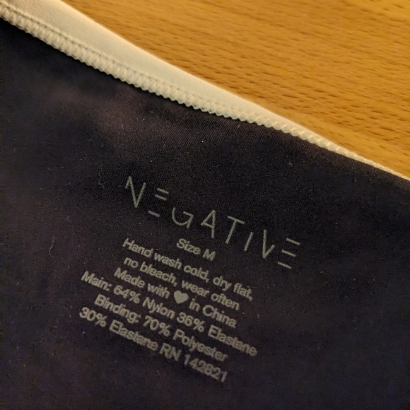 NWOT Negative swim French cut bikini bottoms in black and white - Picture 3 of 3